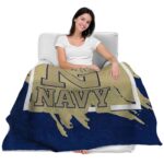 navy midshipmen splatter effect blue blanket best selling