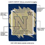 navy midshipmen splatter effect blue blanket best selling