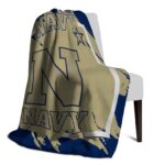 navy midshipmen splatter effect blue blanket best selling