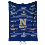 navy midshipmen striped pattern blue blanket best selling