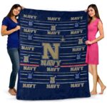 navy midshipmen striped pattern blue blanket best selling