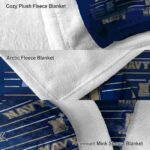 navy midshipmen striped pattern blue blanket best selling