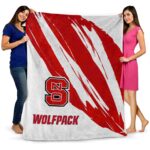 nc state wolfpack brushstrokes red white blanket best selling