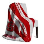 nc state wolfpack brushstrokes red white blanket best selling