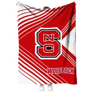 nc state wolfpack diagonal stripes red blanket best selling