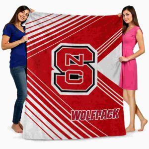 nc state wolfpack diagonal stripes red blanket fashion forward