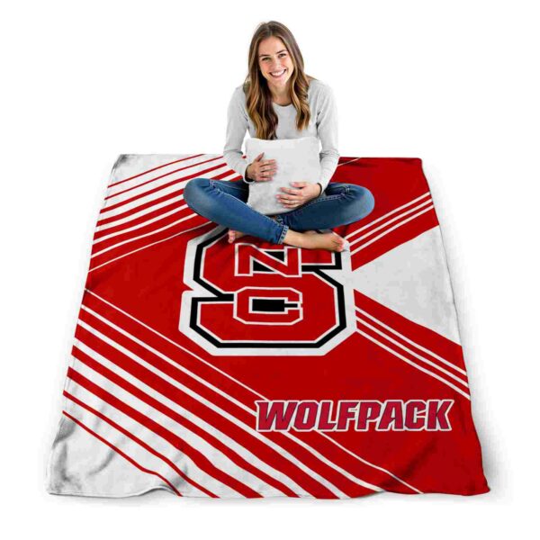 nc state wolfpack diagonal stripes red blanket high quality