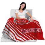 nc state wolfpack diagonal stripes red blanket latest model