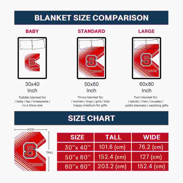 nc state wolfpack diagonal stripes red blanket trendy