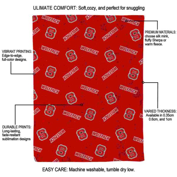 nc state wolfpack diehard fans red blanket new arrival