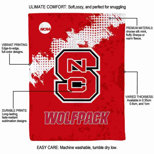 nc state wolfpack grunge texture red blanket new arrival