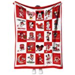 nc state wolfpack mickey minnie red white blanket best selling