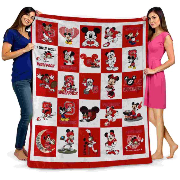 nc state wolfpack mickey minnie red white blanket fashion forward