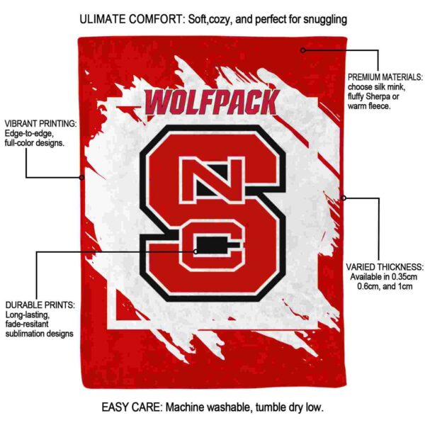 nc state wolfpack splatter effect red blanket new arrival
