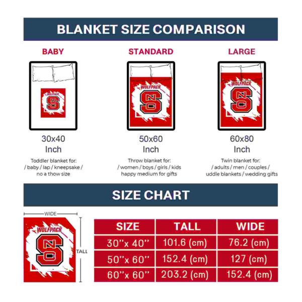 nc state wolfpack splatter effect red blanket trendy
