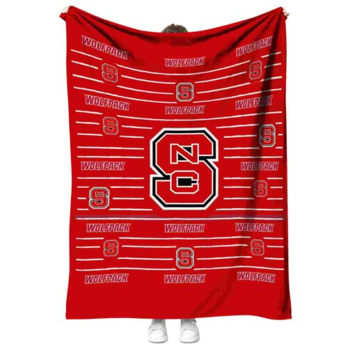 nc state wolfpack striped pattern red blanket best selling