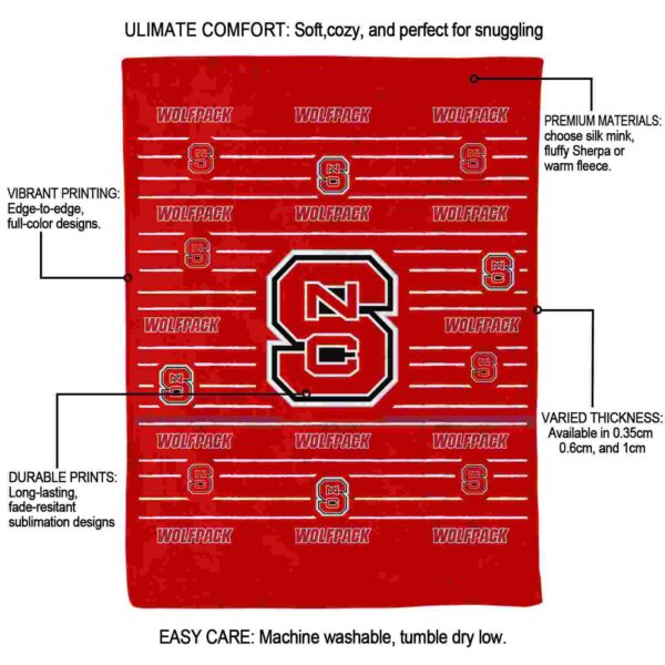 nc state wolfpack striped pattern red blanket new arrival