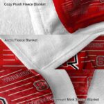 nc state wolfpack striped pattern red blanket premium grade