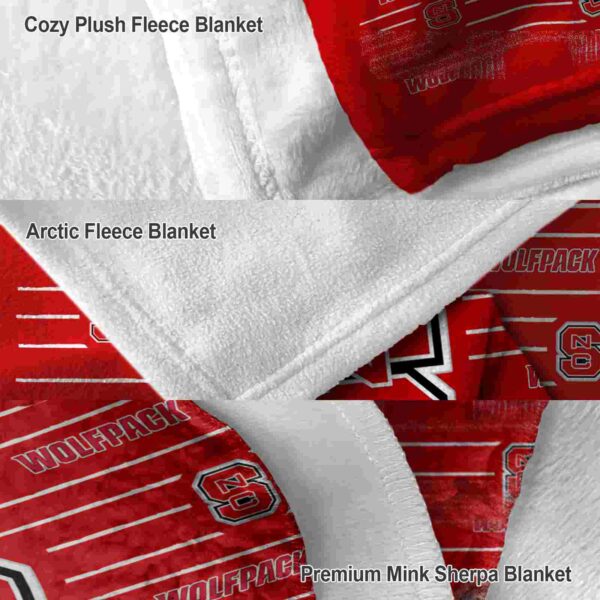 nc state wolfpack striped pattern red blanket premium grade