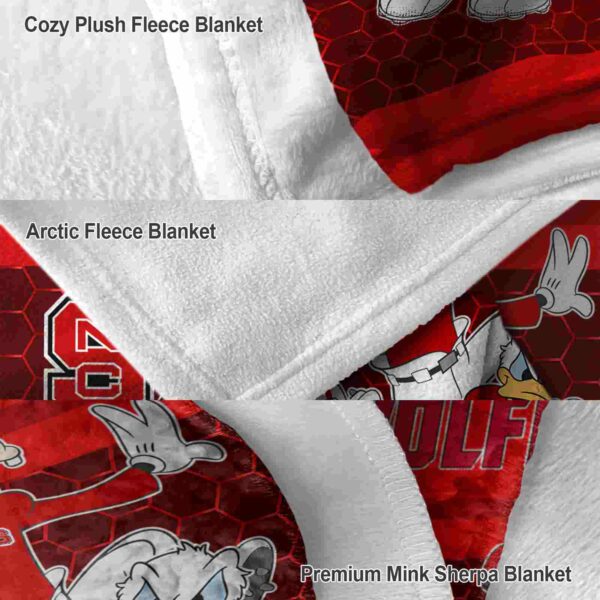nc state wolfpack three musketeers red blanket premium grade