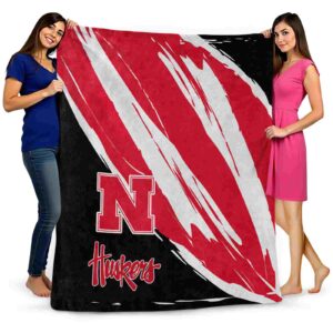 nebraska cornhuskers brushstrokes red white blanket fashion forward