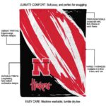 nebraska cornhuskers brushstrokes red white blanket best selling
