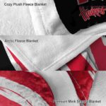 nebraska cornhuskers brushstrokes red white blanket best selling