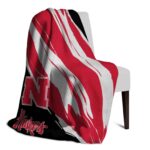 nebraska cornhuskers brushstrokes red white blanket best selling