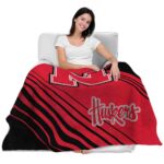 nebraska cornhuskers diagonal stripes red blanket latest model