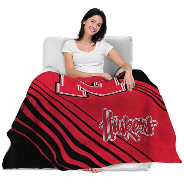 nebraska cornhuskers diagonal stripes red blanket latest model