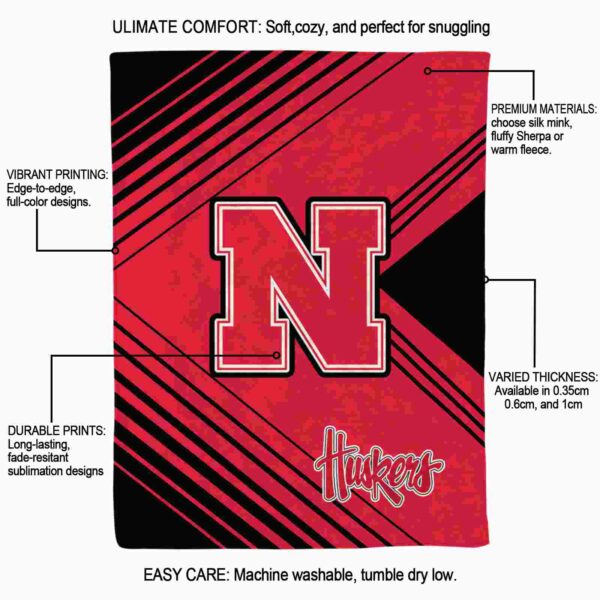 nebraska cornhuskers diagonal stripes red blanket new arrival