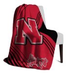 nebraska cornhuskers diagonal stripes red blanket top rated
