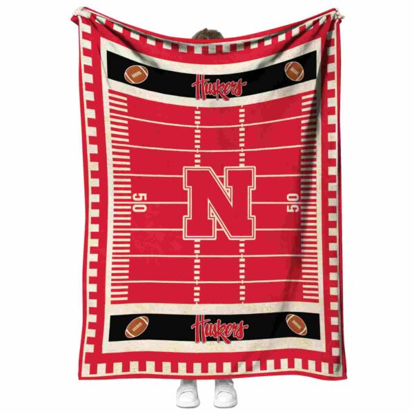 nebraska cornhuskers football field red blanket best selling