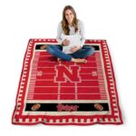 nebraska cornhuskers football field red blanket high quality
