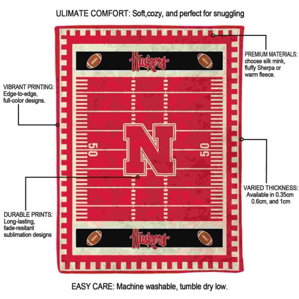 nebraska cornhuskers football field red blanket new arrival