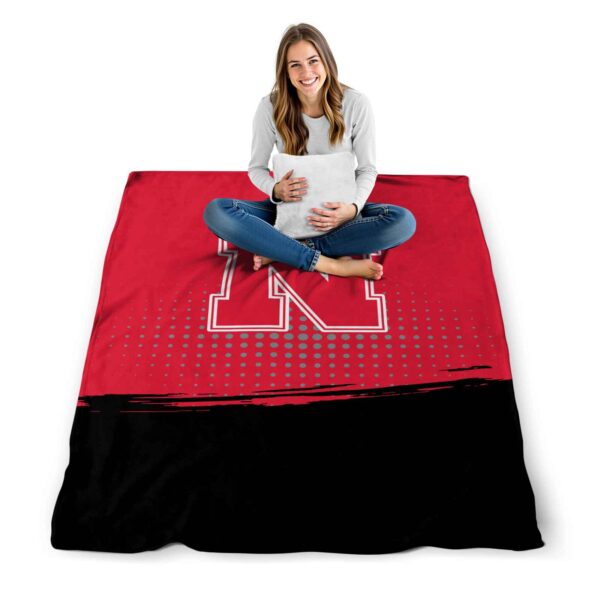 nebraska cornhuskers gradient dots red blanket high quality