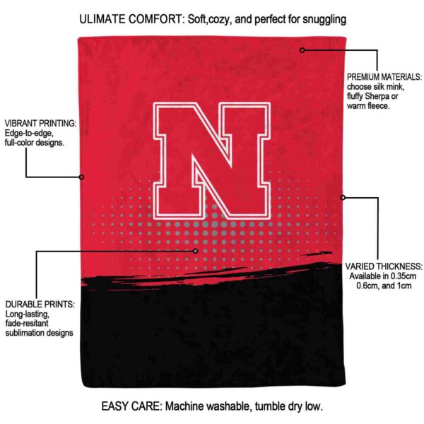 nebraska cornhuskers gradient dots red blanket new arrival