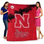 nebraska cornhuskers grunge texture red blanket fashion forward