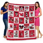 nebraska cornhuskers mickey minnie red white blanket fashion forward