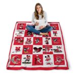 nebraska cornhuskers mickey minnie red white blanket high quality