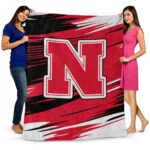 nebraska cornhuskers paint streaks red white blanket best selling