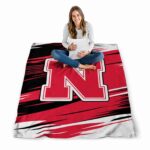 nebraska cornhuskers paint streaks red white blanket best selling