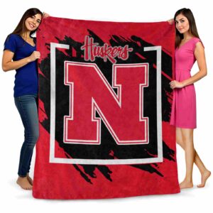 nebraska cornhuskers splatter effect red blanket fashion forward