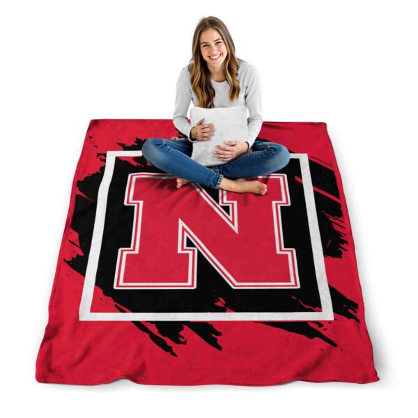 nebraska cornhuskers splatter effect red blanket high quality
