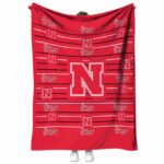 nebraska cornhuskers striped pattern red blanket best selling