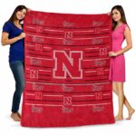 nebraska cornhuskers striped pattern red blanket fashion forward