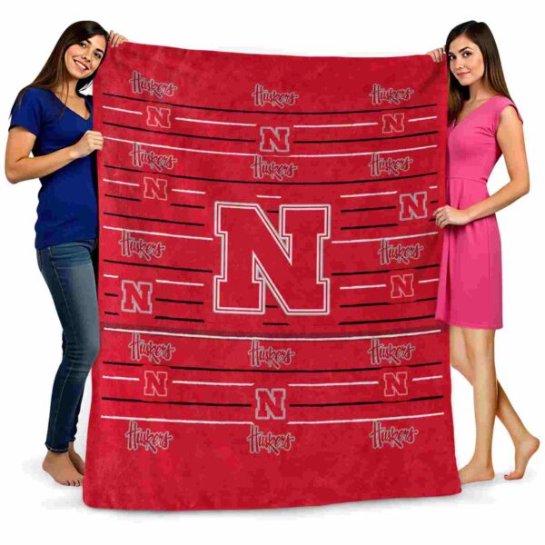 nebraska cornhuskers striped pattern red blanket fashion forward