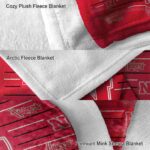 nebraska cornhuskers striped pattern red blanket premium grade