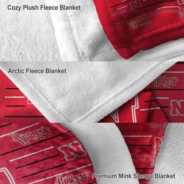 nebraska cornhuskers striped pattern red blanket premium grade