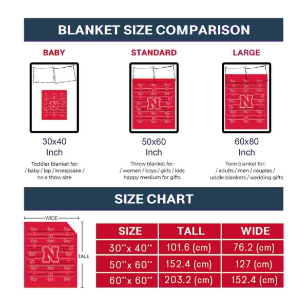 nebraska cornhuskers striped pattern red blanket trendy